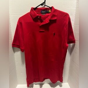 Polo by Ralph Lauren Men's Medium Vibrant Red Polo Shirt. Cotton. Slim fit
